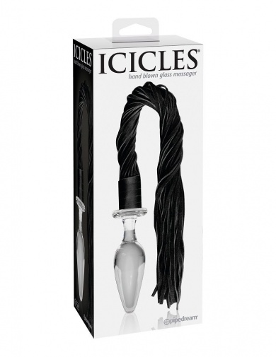 Icicles - 玻璃小马尾后庭按摩器49号 - 黑色 照片