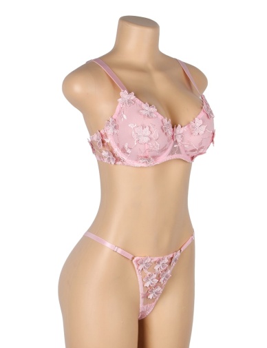 Ohyeah - Floral Bra Set - Pink - M 照片