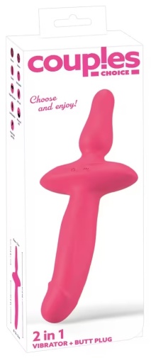 Couple Choise - 2in1 Vibrator w Butt Plug - Pink 照片