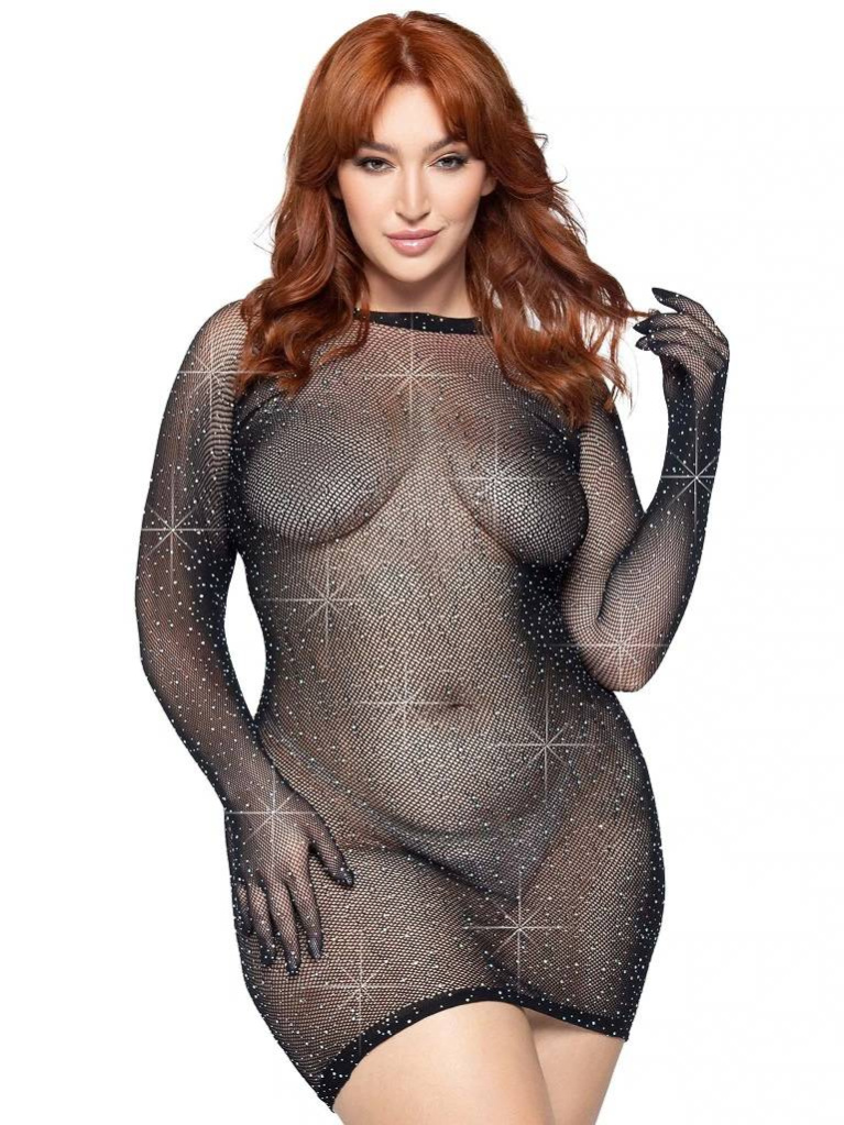 Leg Avenue - Late Night Love Gloved Dress - Plus Size photo