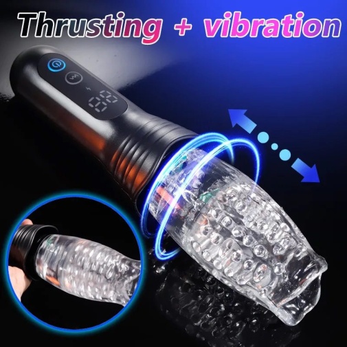 Secwell - Thrusting Vibro Masturbator - Black photo