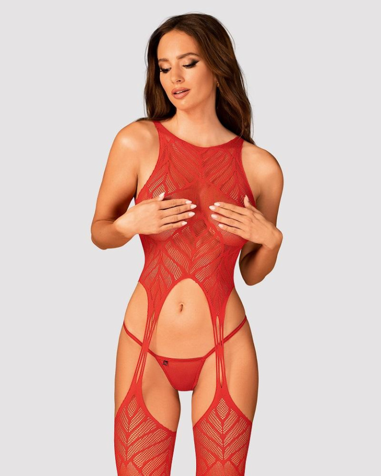 Obsessive - Bodystocking N122 - Red - XL/XXL photo