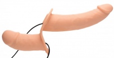 Strap U - Power Pegger Double Dildo w/Harness Vibro - Flesh photo
