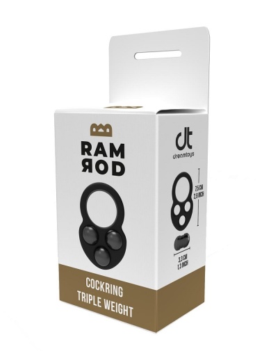 Dreamtoys - Ramrod Triple Weight Cock Ring - Black photo