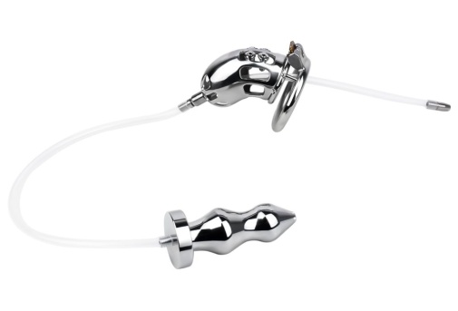 FAAK - Metal Chastity Cage w Catheter & Plug 照片