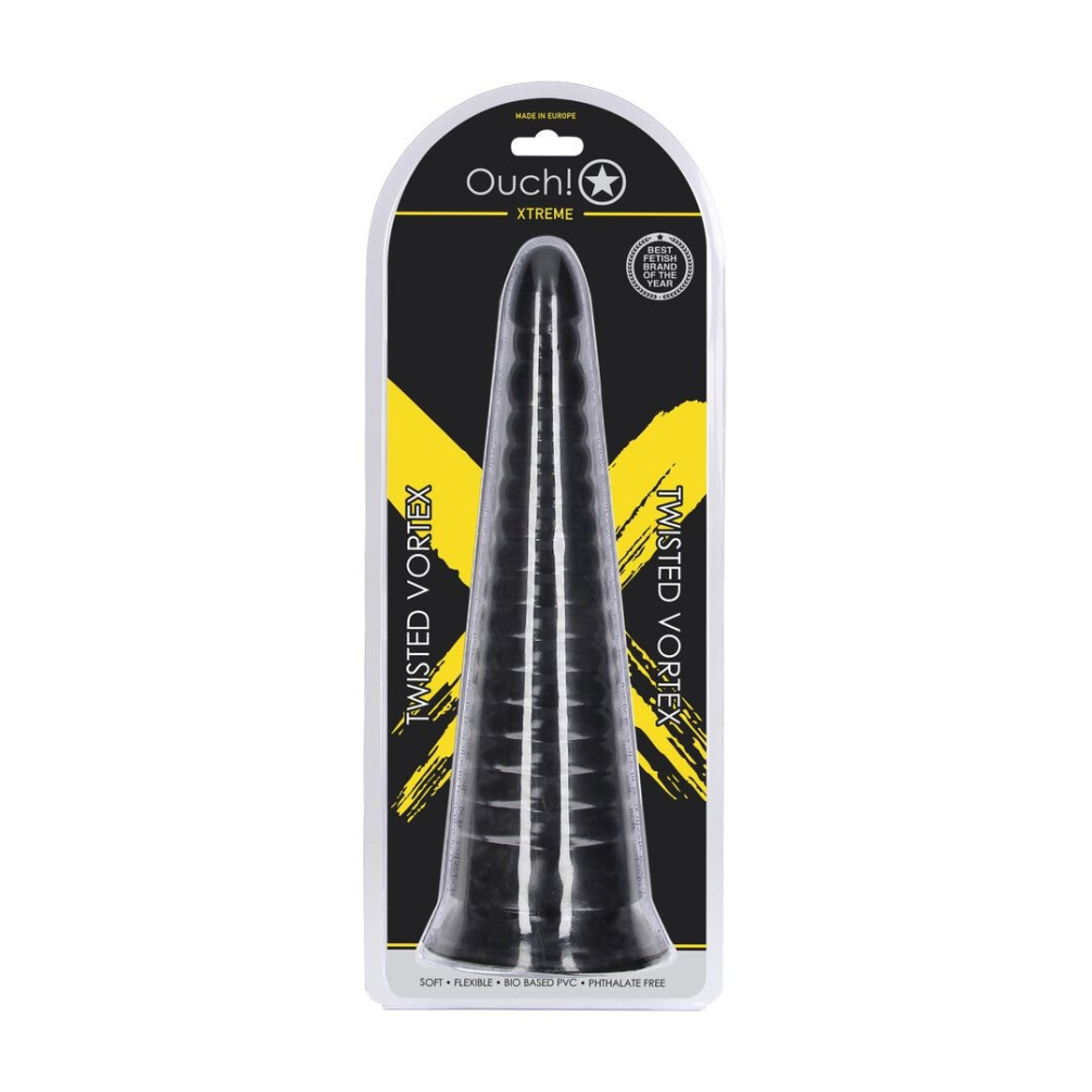 Ouch - Twisted Vortex Anal Plug - Black photo-6