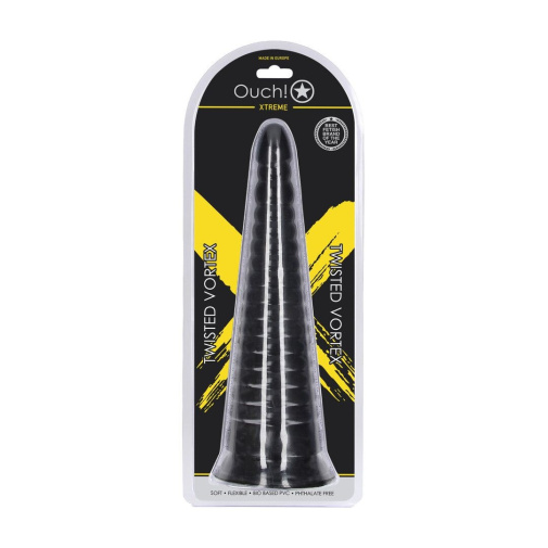 Ouch - Twisted Vortex Anal Plug - Black photo