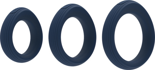 SVAKOM - Trioo Silicone Cock Ring Set - Dark Blue photo