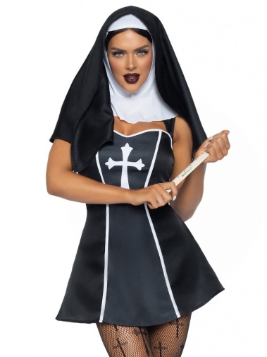 Leg Avenue - Naughty Nun Costume - Black - M photo