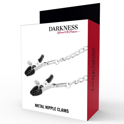 Darkness - Nipple Clamps w Chain - Silver photo
