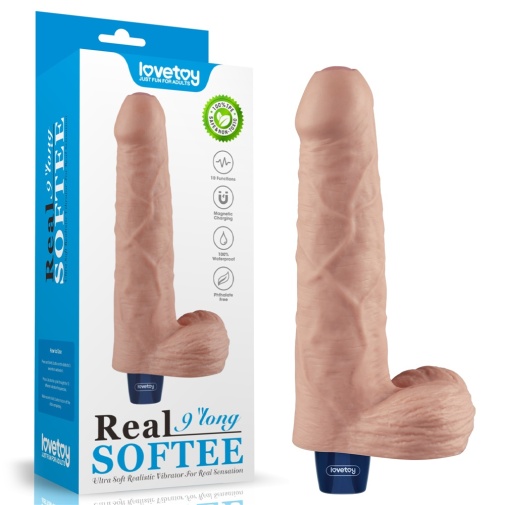 Lovetoy - 9" Real Softee Vibro Dildo - Flesh photo