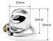 FAAK - Chastity Cage 13 w Curved Ring 45mm - Silver photo-7