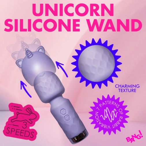 Bang! - Unicorn Mini Wand Vibrator - Purple 照片