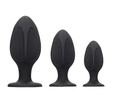 Ouch - Diamond Shape Butt Plug Set - Black photo