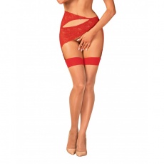 Obsessive - S814 Stockings - Red - L/XL photo