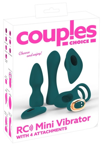 Couples Choice - Mini Vibrator w 4 Attachments - Green photo