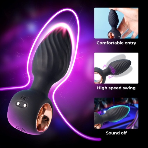 Secwell - Aisi Twist Butt Plug - Black 照片