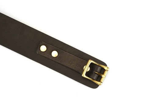 Liebe Seele - Samurai Leather Collar w Leash - Black photo