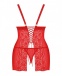 Obsessive - Blossmina 連身裙和丁字褲 - 紅色 - 4XL/5XL 照片-8