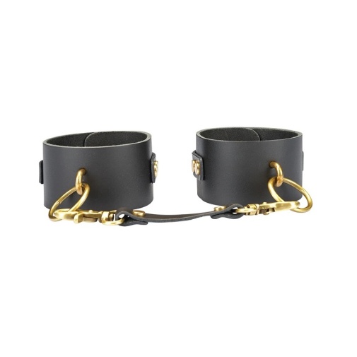 Liebe Seele - Samurai Leather Wrist Cuffs - Black photo