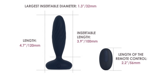 SVAKOM - Jordan APP Thrusting Anal Vibrator - Navy Blue photo