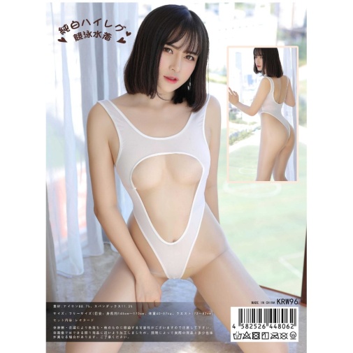 KR - 开胸连身泳装 KRW-096 - 白色 照片