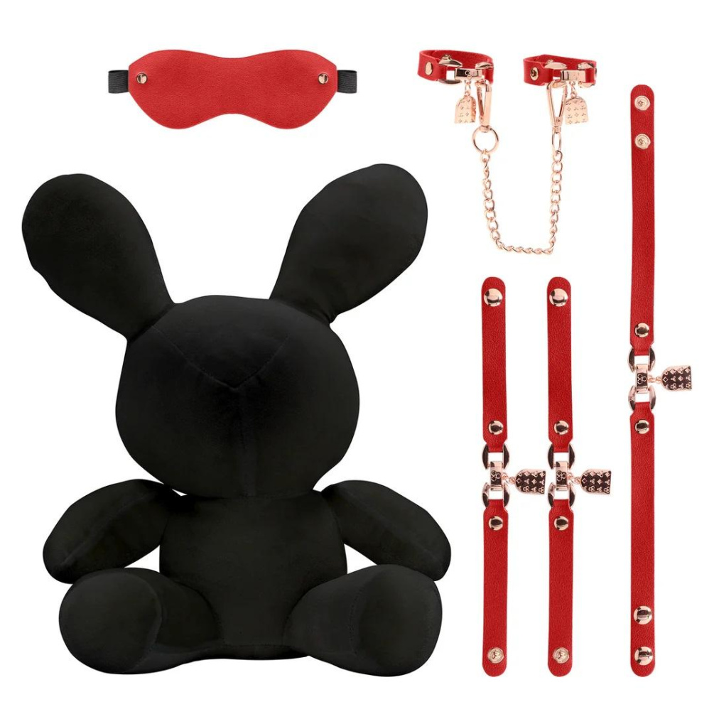 S-Line - Bondage Rabbit Velvet Toy - Black 照片-5