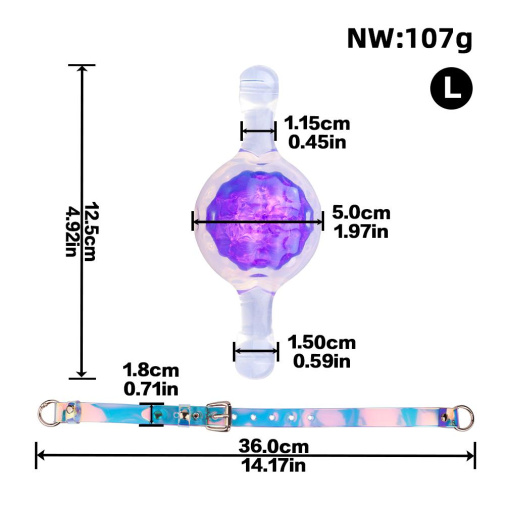 FAAK - Bead Lock Ball Gag L - Purple photo