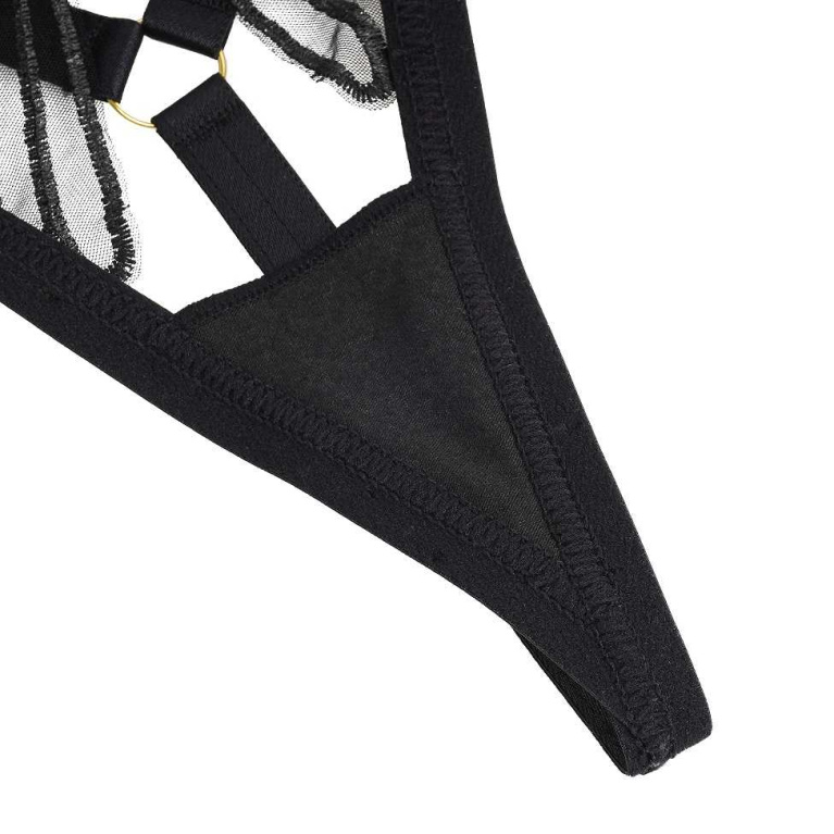 Ohyeah - Sexy Bow Bra Set - Black - L photo