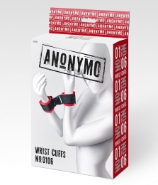 Anonymo - Velour Handcuffs - Red photo