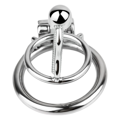 FAAK - Chastity Cage w Urethral Plug - Silver 照片