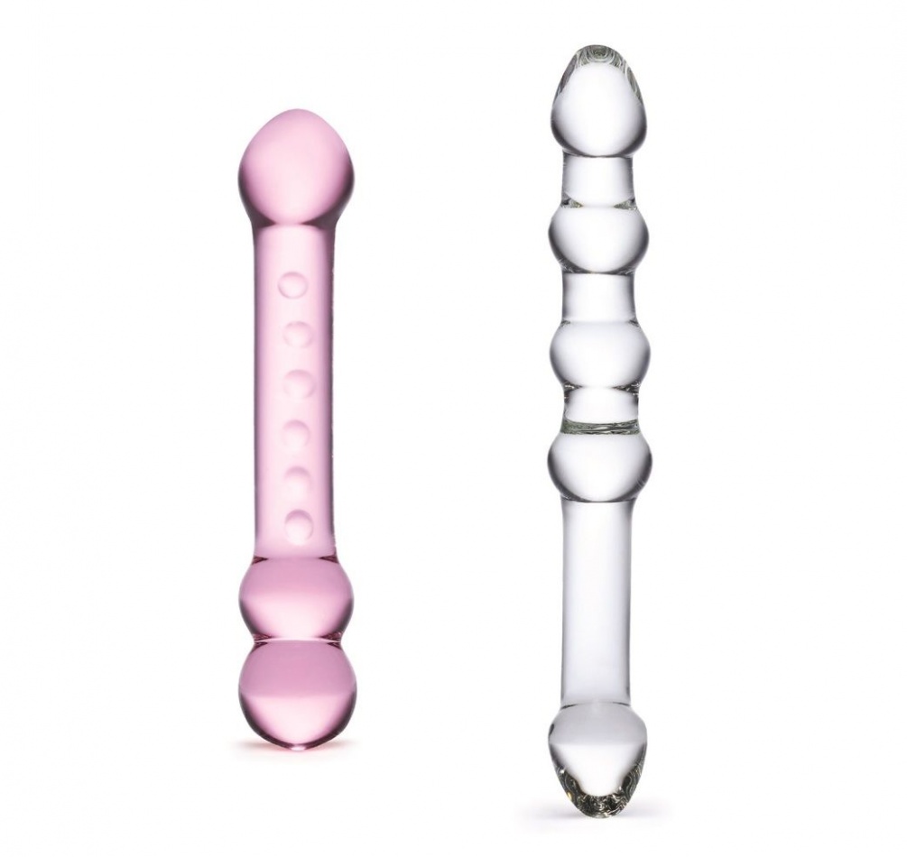 Glas - Double Pleasure 玻璃假阳具 2件装 照片-4