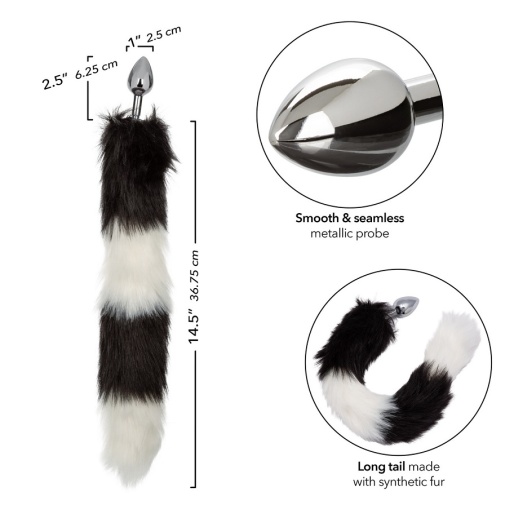 CEN - Running Wild Fox Tail Plug - Black/White photo