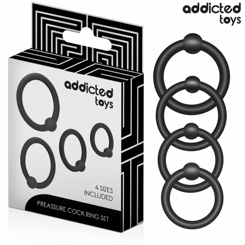 Addicted Toys - Pleasure Cock Rings Set - Black photo