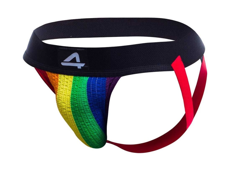 Cut4men - 直間紋男士三角褲 - 彩虹色 - 中碼 照片