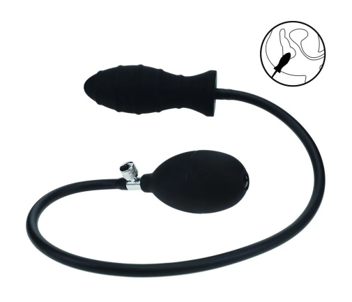 Levelz - Ribbed Inflatable Anal Plug - Black 照片