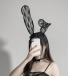 SB - 蕾丝兔耳朵 - 黑色 照片-6