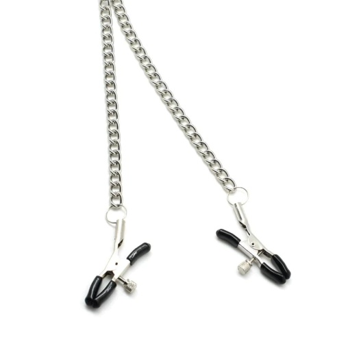 Liebe Seele - Bull Nose Nipple Clamps w Chain - Silver photo