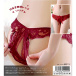 KR - 性感蕾絲開後襠丁字褲 KRP-013 - 熱情紅色 照片