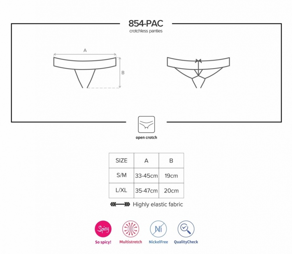 How does it work? When you open the box and look inside… you... Obsessive - 854-PAC-1 Crotchless Panties - Black - L/XL photo-9