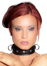 Zado - Leather Collar w Studs - Black photo
