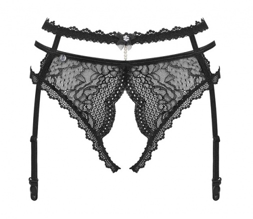 Obsessive - Pearlove Garter Belt - Black - L/XL photo