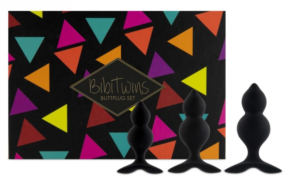The Feelztoys Bibi Twin butt plug set is perfect as an intro... FeelzToys - Bibi Twin Butt Plug Set - Black photo-2