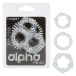 CEN - Alpha Beaded Rings 3pcs Set - Liquid Clear 照片-3