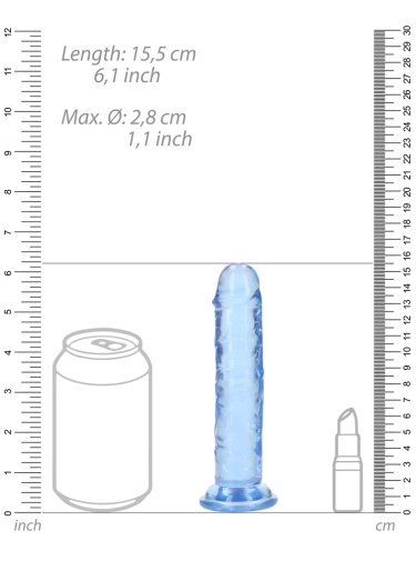 RealRock - 6" Straight Realistic Dildo - Blue 照片