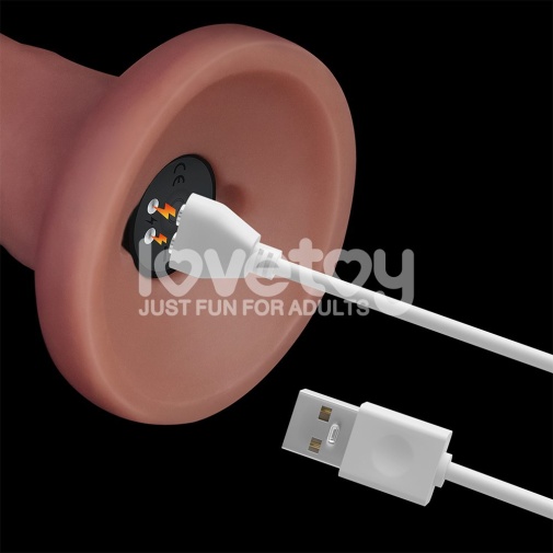 Lovetoy - 8'' 雙層柔軟震動假陽具 - 肉色 照片