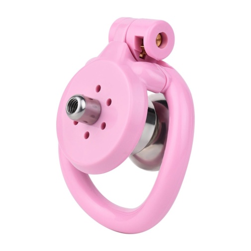 FAAK - Chastity Cage 45mm w Catheterization Hood - Pink 照片