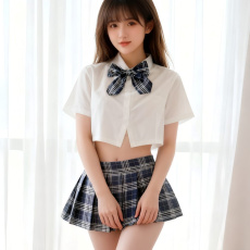 KR - Extremely School Costume KRW-164 - White/Blue 照片