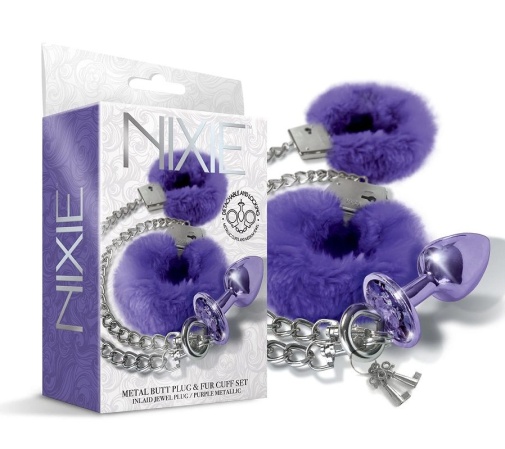 Nixie - Metal Plug w Fur Cuffs - Purple 照片