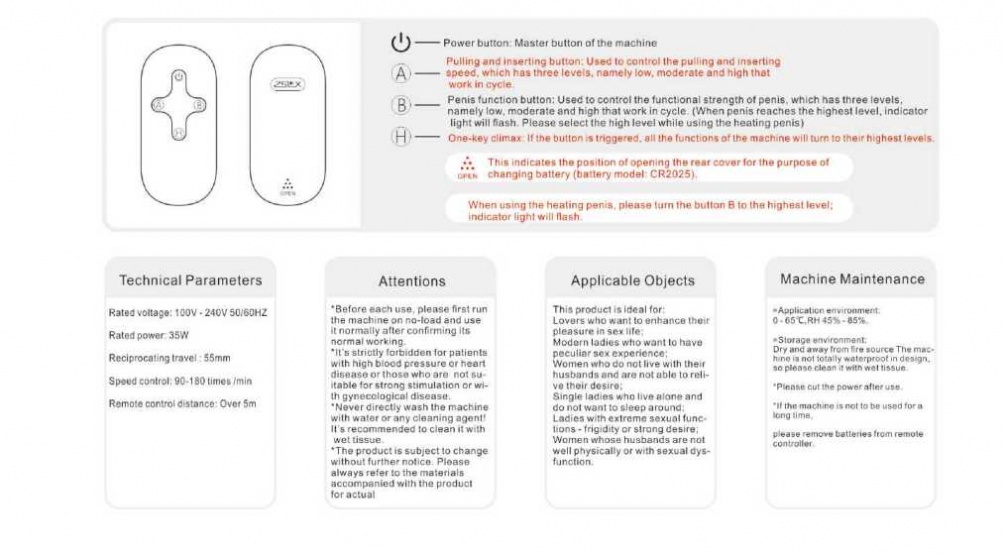 Control type: remote control
Power supply: switching adapter... Z-Sex - Sex Machine X3 - Yellow photo-14